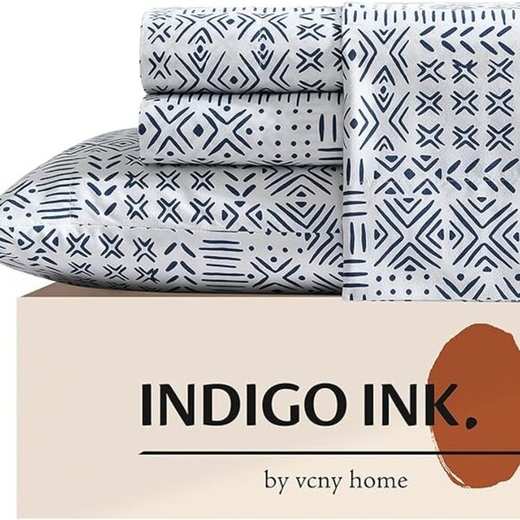 🆕4 Piece Grey King Bed Sheet Boho Floral Damask Bedding Soft & Wrinkle Bed Set - Picture 3 of 7